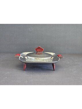 Vintage Glo Hill Gourmates Chrome And Bakelite Butter Dish